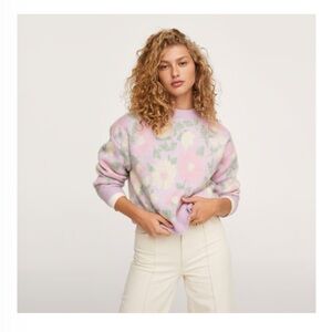 MANGO Pastel Floral Sweater sz. XS